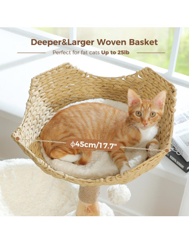 Árbol para Gatos PAWZ Road 101.6 cm con Cesta de Mimbre