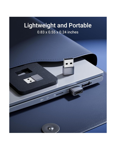 Adaptador USB C a USB Hembra Pack de 3 Syntech Gris Espacial