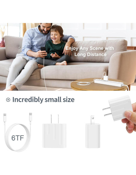 Cargador Rápido USB-C 20W Ximytec + Cable 6FT - 2 Pack Cargador Rápido USB-C 20W Ximytec + Cable 6FT - 2 Pack