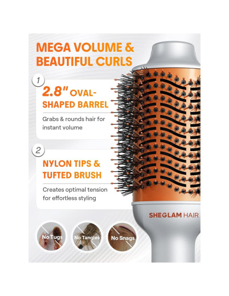 Cepillo de Aire Caliente 4 en 1 SHEGLAM - Secador y Estilizador 33000 RPM Cepillo de Aire Caliente 4 en 1 SHEGLAM - Secador y Estilizador 33000 RPM