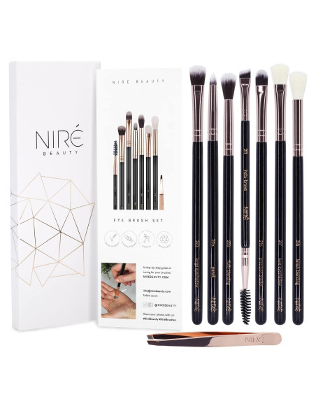 Conjunto de Brochas para Ojos Niré - 7 Piezas Veganas en Oro Rosa Conjunto de Brochas para Ojos Niré - 7 Piezas Veganas en Oro Rosa
