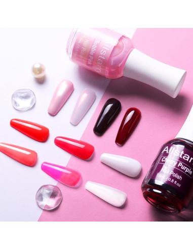 Esmalte de Uñas Rosa Allstarry 15ml Gel y Secado al Aire