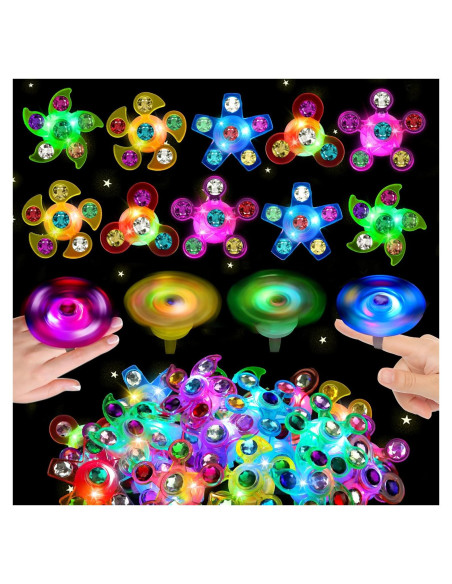 24 Anillos Giratorios LED Iluminados Thremhoo para Niños 24 Anillos Giratorios LED Iluminados Thremhoo para Niños