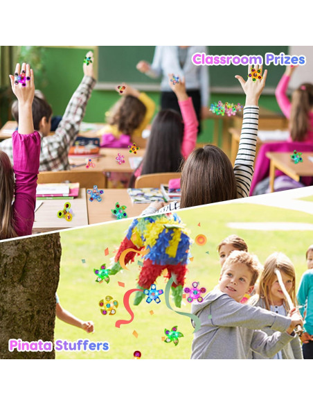 24 Anillos Giratorios LED Iluminados Thremhoo para Niños 24 Anillos Giratorios LED Iluminados Thremhoo para Niños
