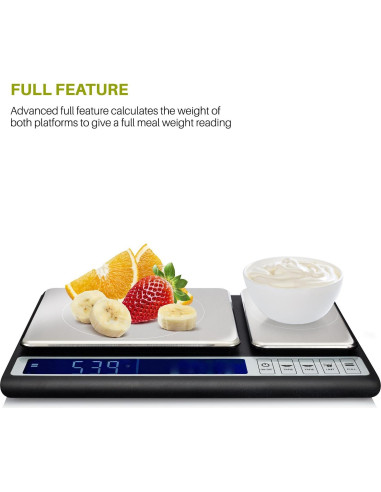 Báscula de Cocina Digital Smart Weigh Acero Inoxidable 10kg