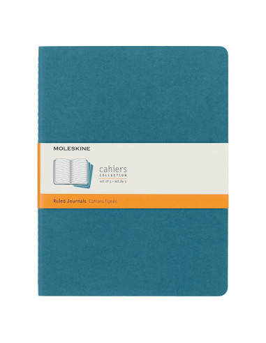 Cuaderno Moleskine Cahier Tapa Blanda Grande Azul 3 Pzas