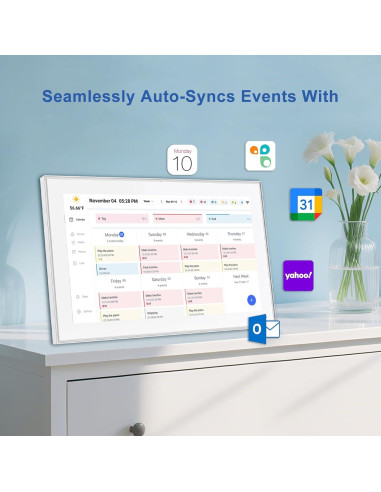 Calendario Digital YENOCK 15.6" Pantalla Táctil FHD Organizador