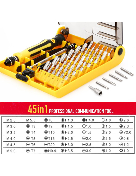 Juego de Destornilladores Mini 45 en 1 VCOO con Pinzas y Extensión Juego de Destornilladores Mini 45 en 1 VCOO con Pinzas y Extensión