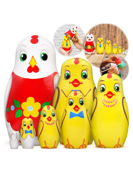 Conjunto de Muñecas Rusas Matryoshka AEVVV 7 Piezas Decorativas Conjunto de Muñecas Rusas Matryoshka AEVVV 7 Piezas Decorativas