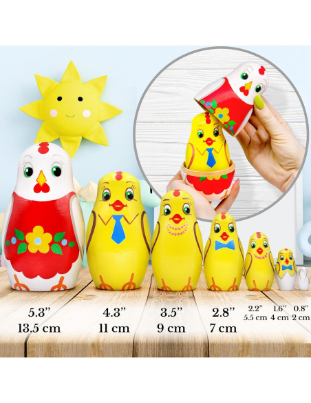 Conjunto de Muñecas Rusas Matryoshka AEVVV 7 Piezas Decorativas Conjunto de Muñecas Rusas Matryoshka AEVVV 7 Piezas Decorativas