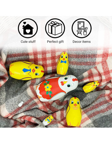 Conjunto de Muñecas Rusas Matryoshka AEVVV 7 Piezas Decorativas
