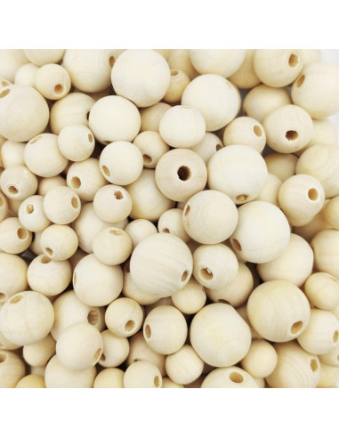 950 Cuentas de Madera Natural Pojah para Manualidades DIY