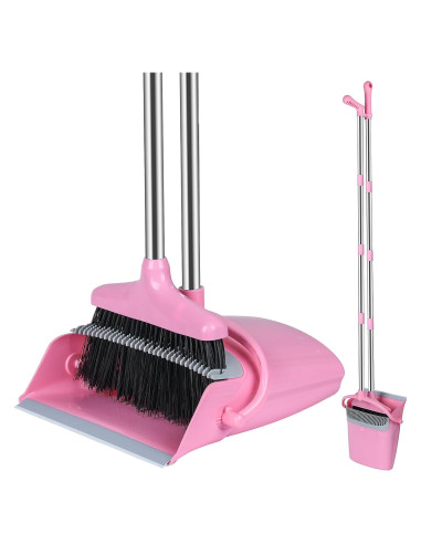 Juego de Escoba y Recogedor Eleckey Rosa Plegable 1.02 kg