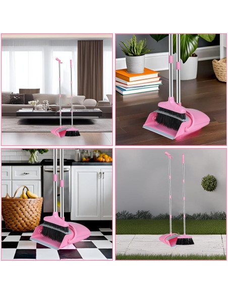 Juego de Escoba y Recogedor Eleckey Rosa Plegable 1.02 kg Juego de Escoba y Recogedor Eleckey Rosa Plegable 1.02 kg