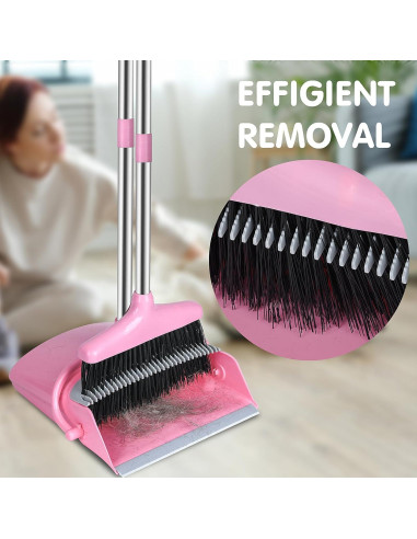 Juego de Escoba y Recogedor Eleckey Rosa Plegable 1.02 kg