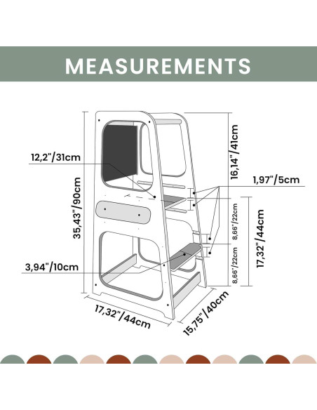 Torre Montessori ajustable Sweet Home 90 cm para niños Torre Montessori ajustable Sweet Home 90 cm para niños