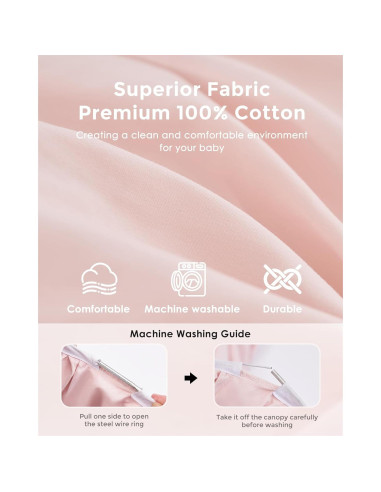 Dosel de Cama Rosa Little Dove 65 cm x 269 cm Lavable