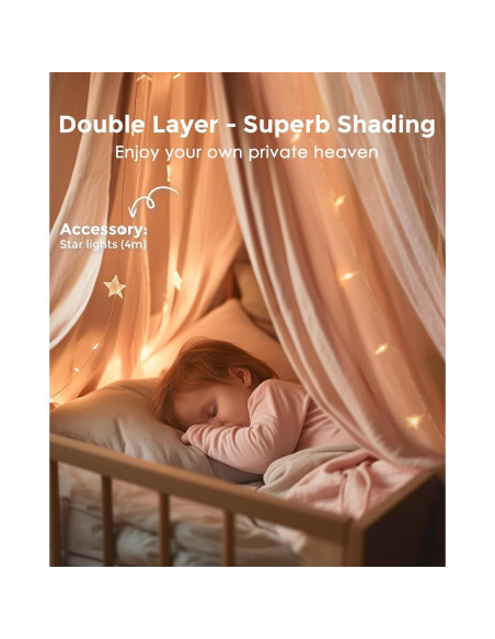 Dosel de Cama Rosa Little Dove 65 cm x 269 cm Lavable Dosel de Cama Rosa Little Dove 65 cm x 269 cm Lavable