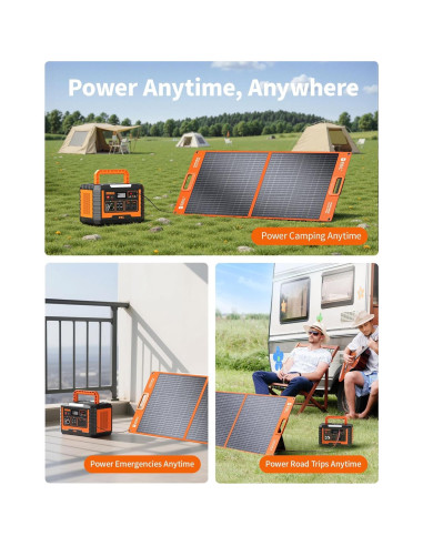 Panel Solar Portátil EBL 100W Monocristalino Impermeable