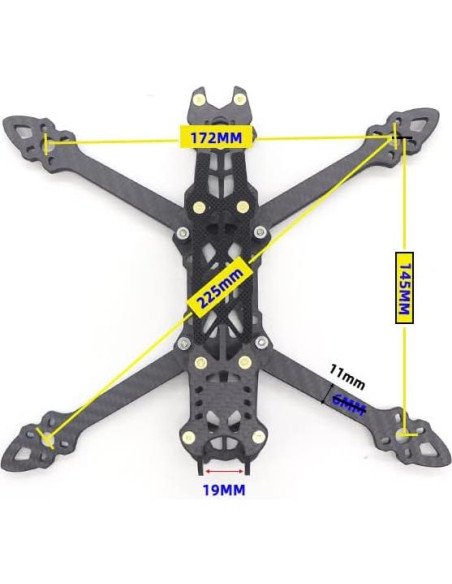 Marco de Cuadricóptero FPV Usmile UT-5 de Fibra de Carbono 5" Marco de Cuadricóptero FPV Usmile UT-5 de Fibra de Carbono 5"