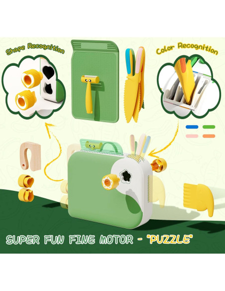 Juego de Cuchillos Montessori para Niños Lullulii - Verde, 14 Piezas Juego de Cuchillos Montessori para Niños Lullulii - Verde, 14 Piezas