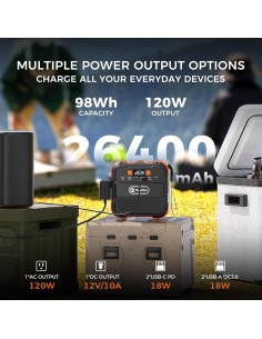 Estación de Energía Portátil Flashfish A101 120W 98Wh para Camping 2