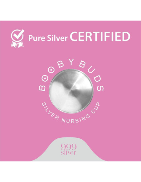 Copas de Lactancia BoobyBuds de Plata 999 - Protectores XL Copas de Lactancia BoobyBuds de Plata 999 - Protectores XL