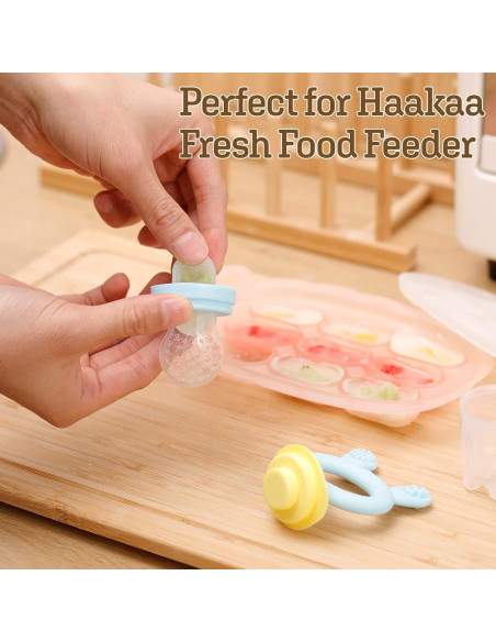 Bandeja de Congelador de Silicona Haakaa Nibble Rosa - Molde para Bebés Bandeja de Congelador de Silicona Haakaa Nibble Rosa - Molde para Bebés
