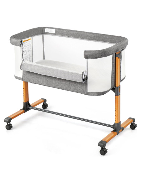 Cuna Lateral Ktaxon para Bebés con 6 Alturas Ajustables y Malla Transpirable Cuna Lateral Ktaxon para Bebés con 6 Alturas Ajustables y Malla Transpirable