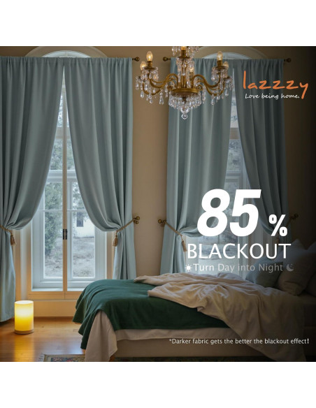 Cortinas Blackout Lazzzy Terciopelo Azul Bruma 132x274 cm 2 Paneles Cortinas Blackout Lazzzy Terciopelo Azul Bruma 132x274 cm 2 Paneles