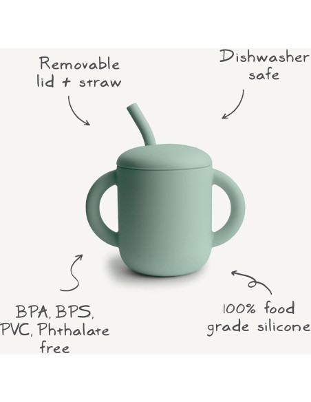 Taza de Entrenamiento Silicona mushie 175 mL Lila Suave Taza de Entrenamiento Silicona mushie 175 mL Lila Suave