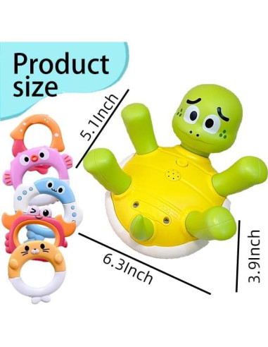 Juguete de Baño Tortuga AOONTYEN Verde Interactivo 3-6 Años