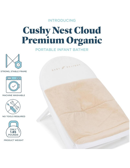 Asiento de Baño para Bebés Nube Premium Orgánico 100% Algodón Asiento de Baño para Bebés Nube Premium Orgánico 100% Algodón