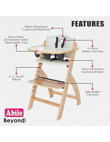 Silla Alta de Madera Abiie Beyond Junior Ajustable 113.4 Kg Silla Alta de Madera Abiie Beyond Junior Ajustable 113.4 Kg