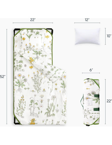 Esterilla de Siesta Despertar en Nube - Microfibra Floral para Niños