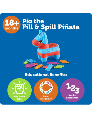 Piñata Educativa Rellenar y Derramar Learning Resources - Juguete Sensorial Montessori para Niños 18+ meses