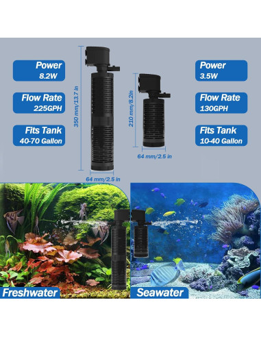Filtro Interno AquaMiracle QR188 4 Etapas para Acuarios 151-265L