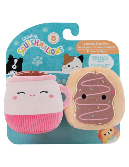 Juguetes para Perros Squishmallows 2-Pack Emery Latte y Deja Donut Juguetes para Perros Squishmallows 2-Pack Emery Latte y Deja Donut