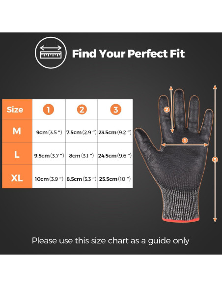 Guantes de trabajo resistentes a cortes Donfri A9 - Unisex, Negro/Rojo Guantes de trabajo resistentes a cortes Donfri A9 - Unisex, Negro/Rojo
