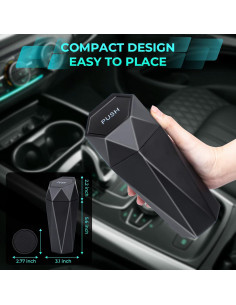 Basurero de Coche Tecfino Mini con Tapa - 2 Paquetes Negro 2