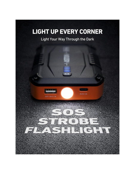 Arrancador de Batería AstroAI S8 Mini 1200A 12V Portátil Naranja Arrancador de Batería AstroAI S8 Mini 1200A 12V Portátil Naranja