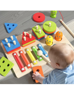 Juguetes Montessori 3 en 1 de Madera para Bebés y Niños 2