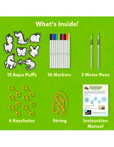 Kit de Arte 3D Skillmatics Aqua Puffs - Animales para Niños