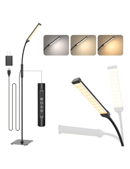 Lámpara de Pie LED Mojimdo FLD734-BK con Control Táctil 3 Colores Lámpara de Pie LED Mojimdo FLD734-BK con Control Táctil 3 Colores