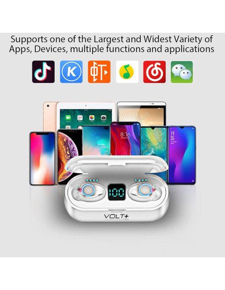 Auriculares Inalámbricos Bluetooth 5.3 Volt Plus F9 con PowerBank 2000mAh Auriculares Inalámbricos Bluetooth 5.3 Volt Plus F9 con PowerBank 2000mAh