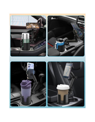 Soporte para Teléfono de Coche Easkkty Ajustable 2 en 1