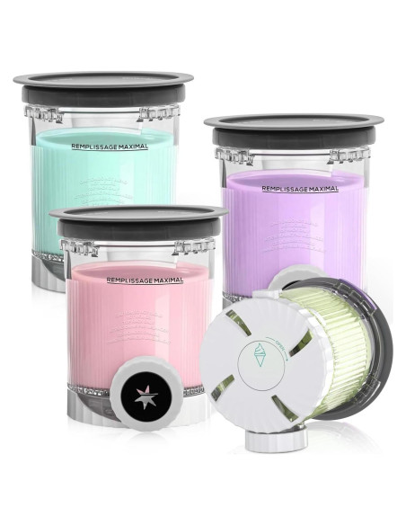 Paquete de 4 Pints Ninja Creami NC700 con Tapas Reemplazo Paquete de 4 Pints Ninja Creami NC700 con Tapas Reemplazo