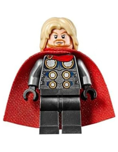 Minifigura LEGO Thor con Martillo Mjolnir y Rayo