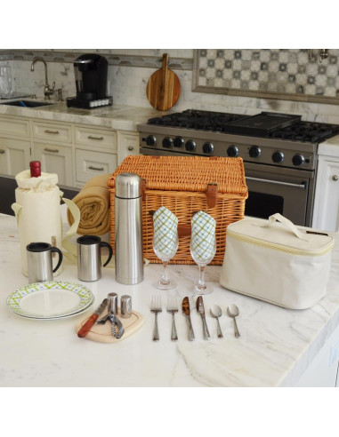 Cesta de Picnic Picnic en Ascot Gazebo para 2 con Manta y Accesorios