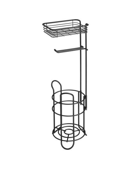 Soporte de Papel Higiénico de Pie Libre mDesign - Negro Mate Soporte de Papel Higiénico de Pie Libre mDesign - Negro Mate